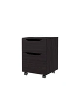 Newriver Nightstand with 1 Door and 1 Drawer , Wengue