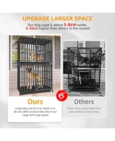 Bingopaw Stackable Large Dog Cage with Casters and Tray