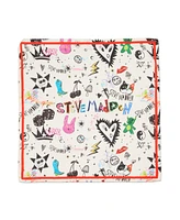 Steve Madden Doodling Print Square Satin Scarf