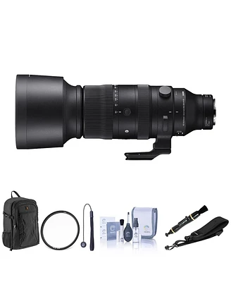 Sigma 60-600mm f/4.5-6.3 Dg Dn Os Sports Lens for L Mount Bundle with 105mm Mc Clear Filter, Backpack, Camera Strap, Lens Cleaner, Cleaning Kit, Lens