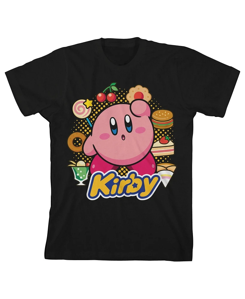 Kirby Boys Circle Of Food Black T-Shirt-xl