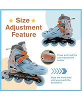 C7skates Adjustable Youth Inline Skates with Light Up Wheels (Flash