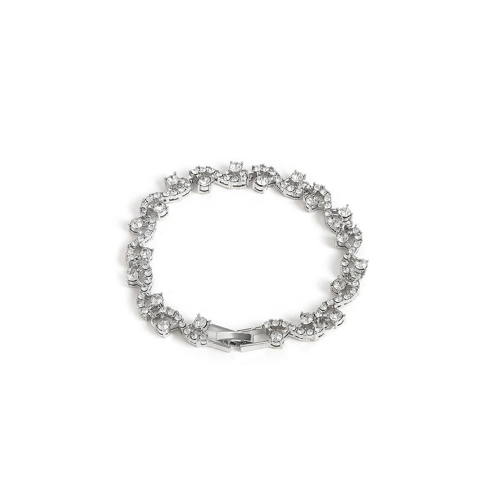 Sohi Women's Floral Stone Statement Bracelet