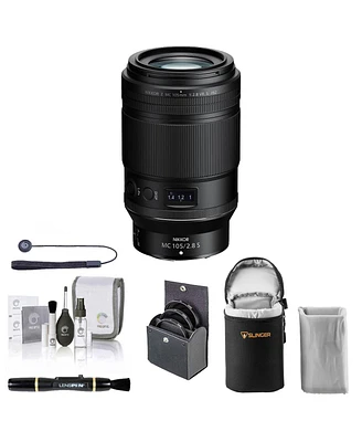 Nikon Nikkor Z Mc 105mm f/2.8 Vr S Lens, Bundle with ProOptic 62mm Filter Kit, Soft Lens Case, Lens Cleaner, Cleaning Kit, Universal Lens Cap Tether