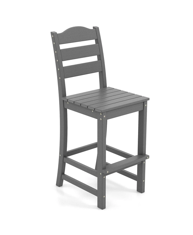 Counter Height Hdpe Bar Stool with Backrest and Footrest