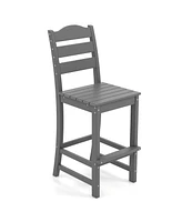 Counter Height Hdpe Bar Stool with Backrest and Footrest
