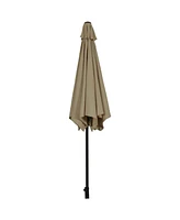 Gymax 9 ft Outdoor Patio Market Table Umbrella Garden Yard w/ Crank 6 Ribs