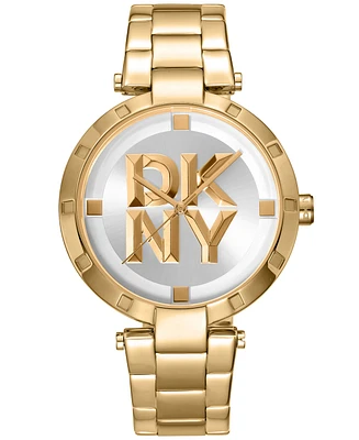 Dkny Women's Essential Logo Gold-Tone Stainless Steel Bracelet Watch, 38mm