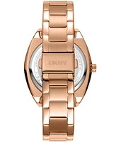 Dkny Women's Broadway Maxi Rose Gold-Tone Stainless Steel Bracelet Watch, 38mm