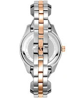 Dkny Women's Astoria Midi Glitz Silver Dial Rose Gold-Two-Tone Stainless Steel Bracelet Watch 33mm