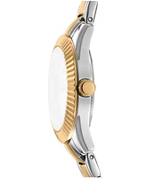 Dkny Women's Chambers Glitz Dark Green Dial Gold-Two-Tone Stainless Steel Bracelet Watch 30mm