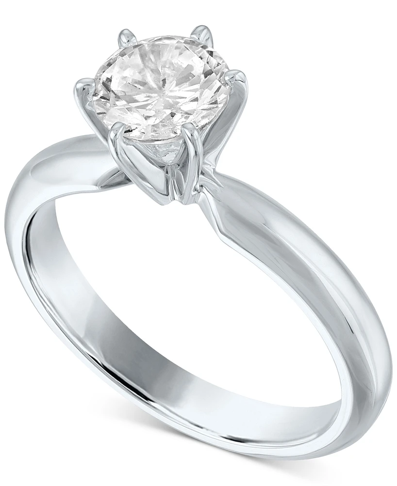 Gia Certified Diamond Solitaire Engagement Ring (1 ct. t.w.) in 14k White Gold