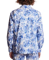 Paisley & Gray Men's Slim Fit Long Sleeve Printed Button Front Camp Shirt