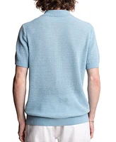 Paisley & Gray Men's Slim Fit Short Sleeve Open Collar Knit Polo Sweater