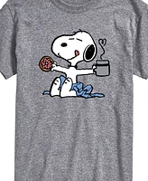 Airwaves Men's Peanuts Snoopy Coffee Short Sleeve T-Shirt
