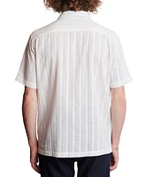 Paisley & Gray Men's Slim Fit Short Sleeve Textured Stripe Button Front Camp Shirt
