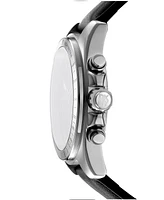Dkny Men's Central Park Chronograph Black Leather Strap Watch, 42mm