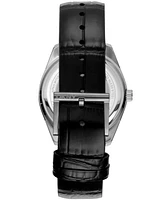 Dkny Men's Modernist Classics Dark Blue Leather Strap Watch, 40mm