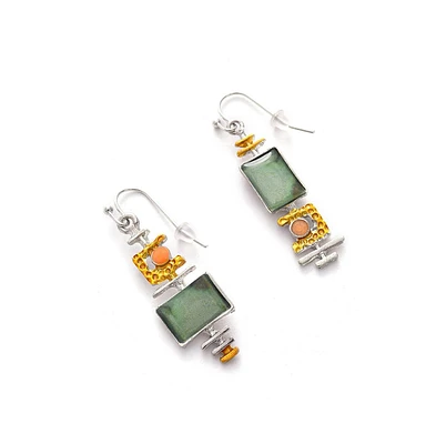 Sohi Women's Gold Plated Designer Stone Drop Earrings