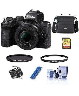 Nikon Nikon Z 50 Dx-format Mirrorless Camera Body with Nikkor 16-50mm f/3.5-6.3 Vr Lens, Filter Bundle with Hoya 46mm Uv and Cpl Filter, Case, 64GB Sd