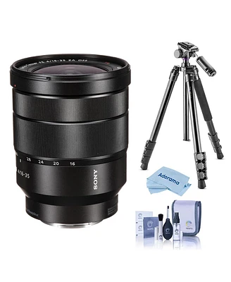 Sony Vario-Tessar T Fe 16-35mm f/4 Za Oss Lens for Sony E, Bundle with Vanguard Alta Pro 264AT 4-Section Al Tripod and Tbh-100 Head, Cleaning Kit, Cle