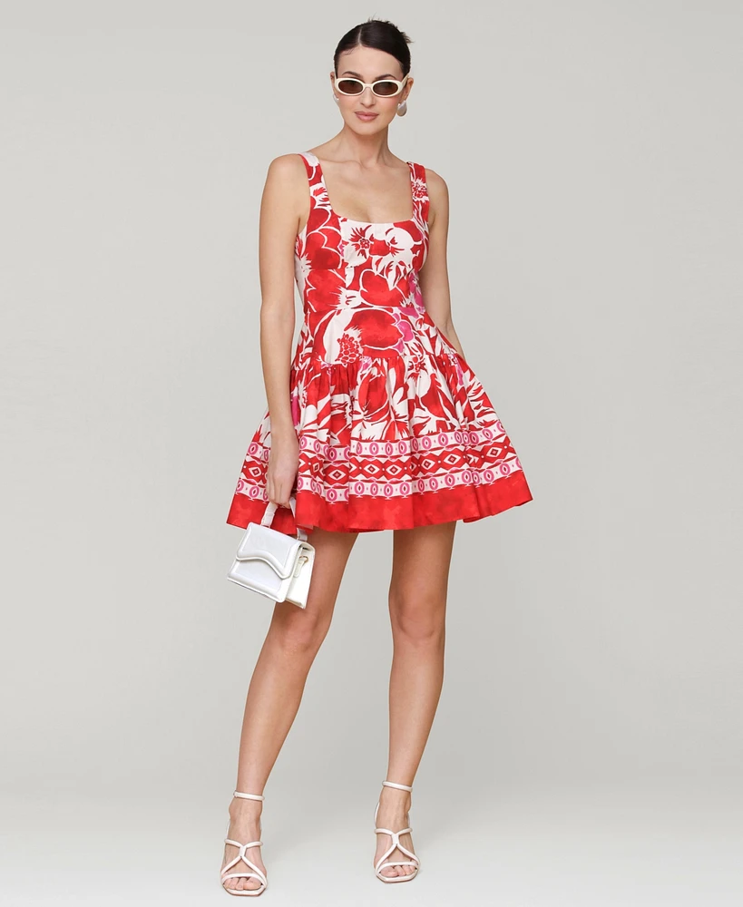 Avec Les Filles Women's Printed Bustier Mini Dress