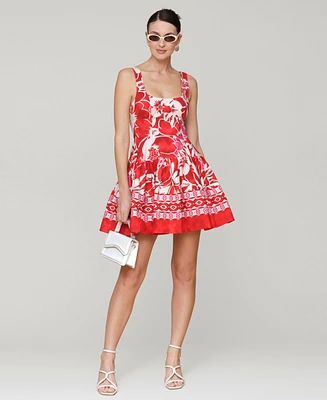 Avec Les Filles Women's Printed Bustier Mini Dress