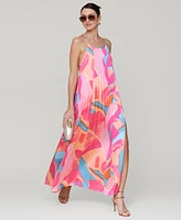 Avec Les Filles Women's Pleated Halter Maxi Dress