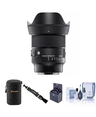 Sigma 24mm f/1.4 Dg Dn Art Lens for L Mount Bundle with 72mm Filter Kit, Lens Case, Lens Cleaner, Cleaning Kit, Lens Cap Tether