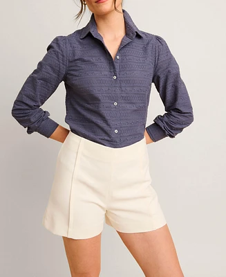 UNTUCKit Women's Cotton Eyelet Carmela Shirt