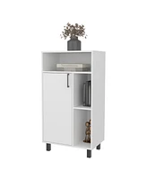 Blackwater Cabinet with Open Storage and 1 Door, White