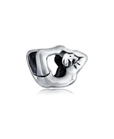 Bling Jewelry Set of 2 Black White Yin Yang Yogi Gymnastics Yoga Pose Charm Bead Enamel Silver