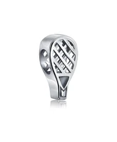 Bling Jewelry Set of 2 Sports Champion Trophy Dangle Tennis Racquet Charm Bead Sterling Silver