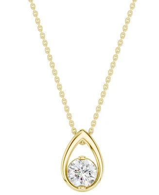 Diamond Tear-Shape Pendant Necklace (1/6 ct. t.w.) in 14k Yellow Gold, 16" + 2" extender