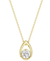 Diamond Tear-Shape Pendant Necklace (1/6 ct. t.w.) in 14k Yellow Gold, 16" + 2" extender