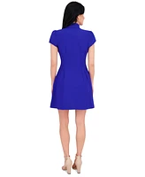 kensie Women's Collared Cap-Sleeve Fit & Flare Dress