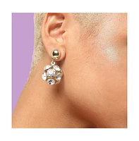 Sohi Women's Gold Plated Party Designer Stone Drop Earrings