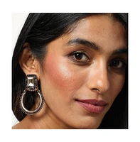 Sohi Women's Gold Plated Designer Stone Drop Earrings