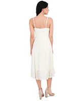 kensie Women's Ruffled Lace High-Low Midi Dress