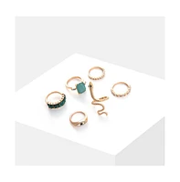 Sohi Women's Snakehead Multi-Layer Ring