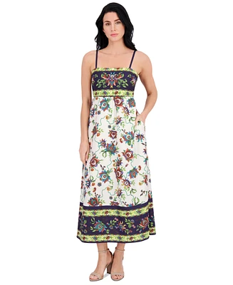 Siena Women's Printed Square-Neck Sleeveless Maxi Dress