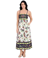 Siena Women's Printed Square-Neck Sleeveless Maxi Dress