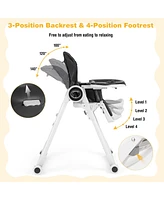 Costway Toddler High Chair Foldable Feeding