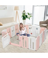 Costway Baby 16 Panels Safety Playpen Safety Activity Play Center