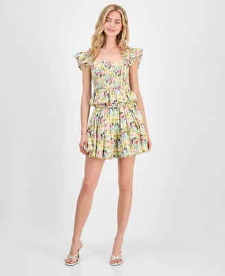 En Saison Women's Cairo Cotton Smocked Floral Top