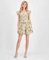 En Saison Women's Cairo Cotton Smocked Floral Top