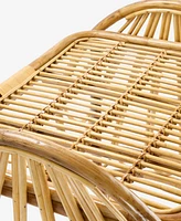 Amara Handmade Rattan Stool and Plant Stand, Boho Accent Furniture