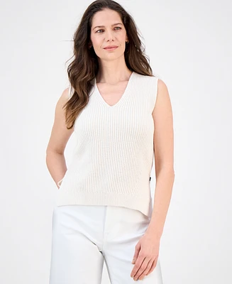 Nautica Jeans Women's Pleated V Neck Sweater