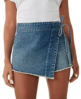 Free People Women's Emmy Cotton Denim Mini Skort
