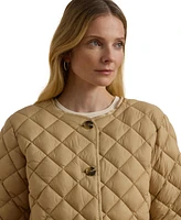 Lauren Ralph Women's Button-Front Collarless Coat